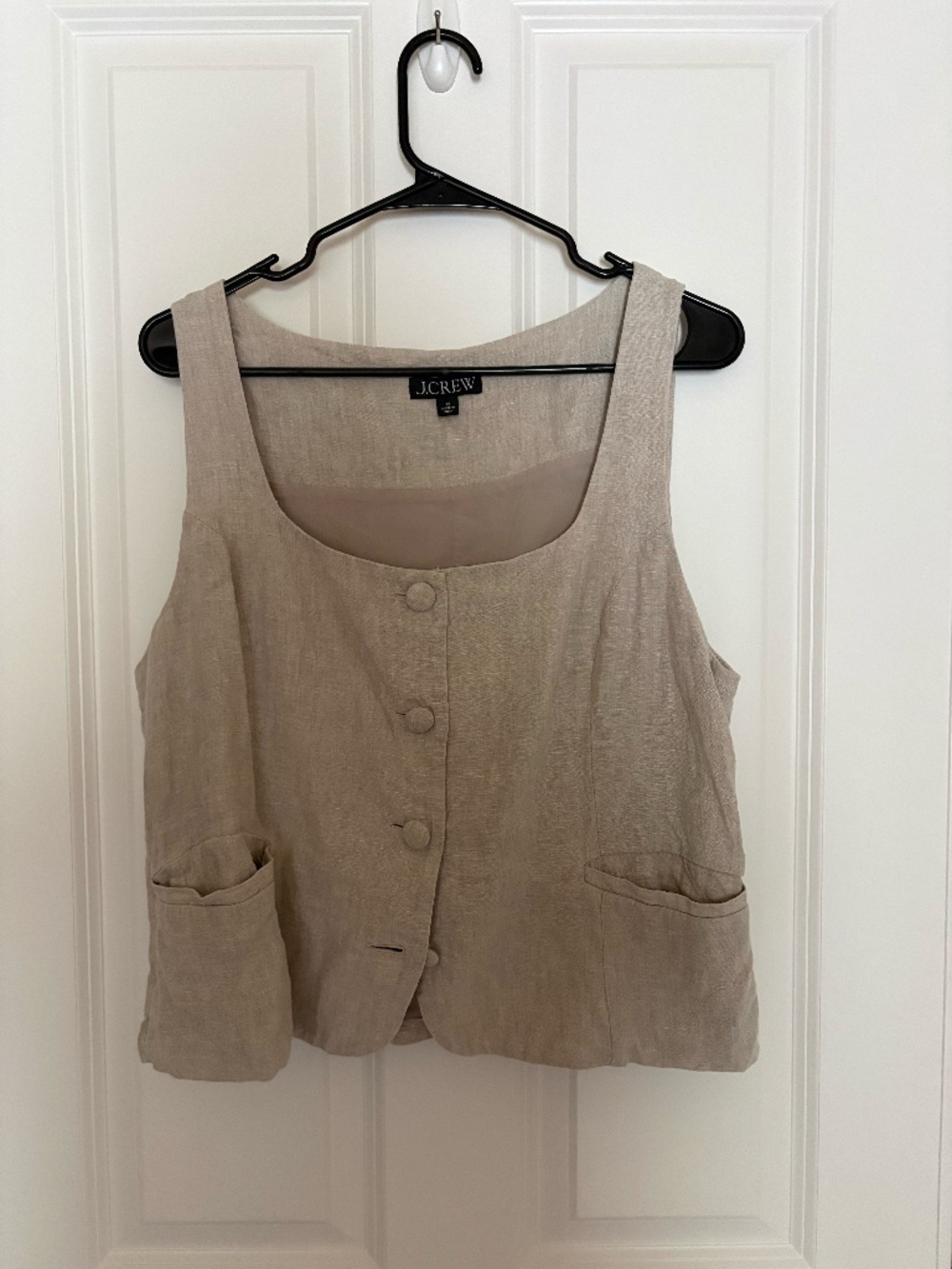 J. Crew Scoop Neck Linen Vest